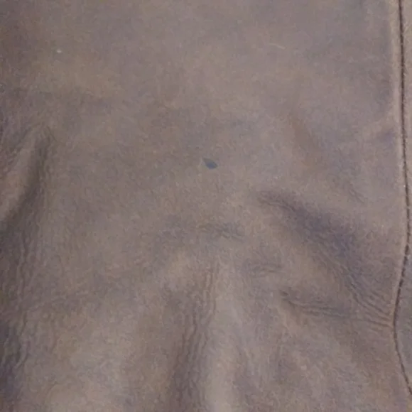 Men's Izod Soft Leather Jacket Full Zip Lined Distressed Brown Size Large